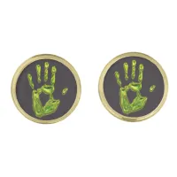 Glowing Ghoul Handprint Cufflinks