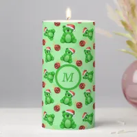 Cute Christmas Teddy Bears  Pillar Candle