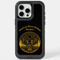 Gold Buffalo Stands Majestically in Nature Scene iPhone 15 Pro Max Case