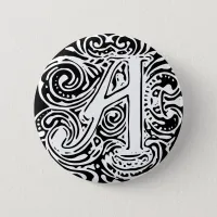 Monarchia White Letter "A" Pinback Button