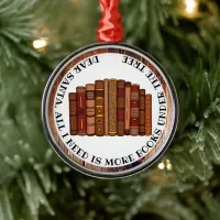 Book Lover's Christmas   Metal Ornament