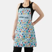 Summer beach with starfish, shells and pebbles apron