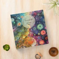 Beautiful Whimsical Colorful Back to School  3 Ring Binder