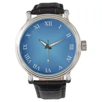 Minimalistic Blue Gradient Custom Numeral Watch