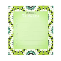 Green White and Black Cute Elegant To Do List Notepad