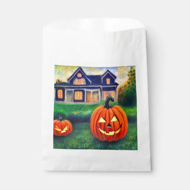 Halloween pumpkins illuminated favor bag