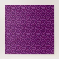Purple Nested Hexagons Jigsaw Puzzle