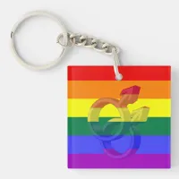 Male Couple Pride Symbols Rainbow Flag Keychain