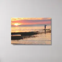 Man on Water Board at sunset on Cape Cod Canvas Print