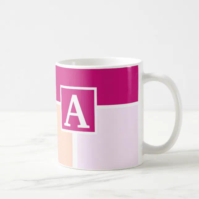 Wide Feminine Stripes with Monogram Coffee Mug