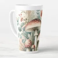 Cottage Core | Vintage Mushrooms and Flowers  Latte Mug