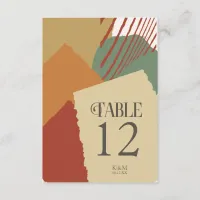 Color Block Wedding Table Numbers Autumn ID740