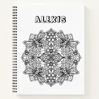 Color Me, Personalized Butterfly Mandala Notebook