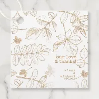 Golden Leaf Pattern Wedding ID655 Favor Tags