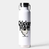 Black and White Vintage Chicken Mom Personalized Water Bottle