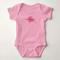 Handwriting Heart Anchorage Alaska in Pink Baby Bodysuit