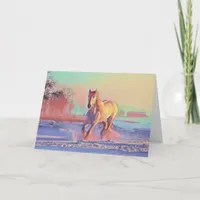 Winter Snow Horse, Christmas Holiday Card