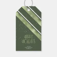 Christmas Stripe Pattern Green/White ID862 Gift Tags