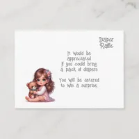 Baby diaper raffle enclosure card