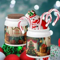 Festively decorated room, traditional Christmas  Candy Jar