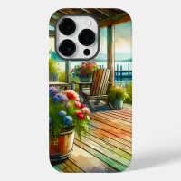 Pretty Lakehouse View Deck and Flowers Case-Mate iPhone 14 Pro Case
