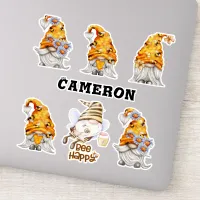 Honey Gnome Collection Bees, Floral, Add Name 8" Sticker