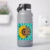 Inspirational Quote and Hand Drawn Sunflower Sticker