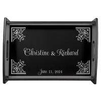 Bold Black and White Vintage Serving Tray