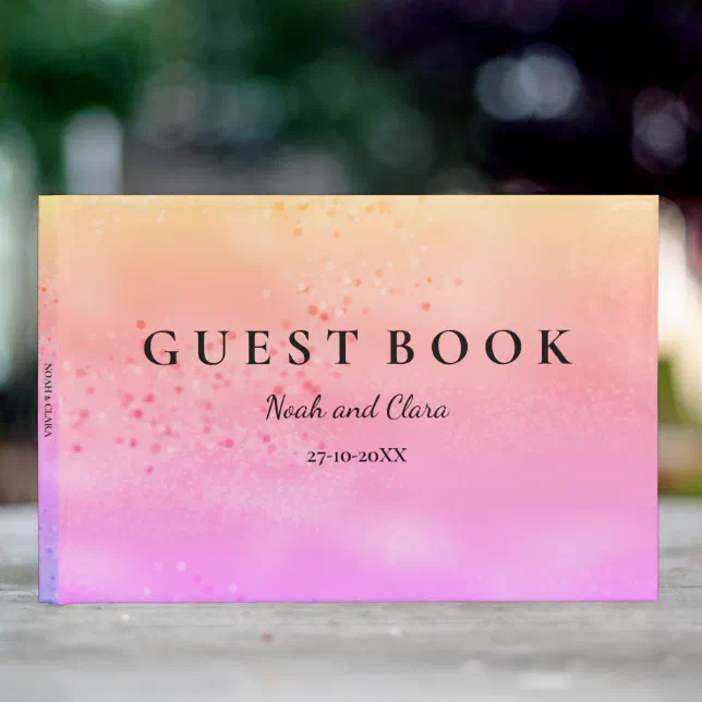 Rainbow Wedding Colorful trendy love Guest Book