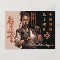 I am Kyokushin, Indestructible, Invincible Announcement Postcard