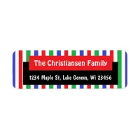 Personalied Christmas Green Red Festive Holiday Label