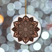 Copper Snowflake on Ceramic Ornament