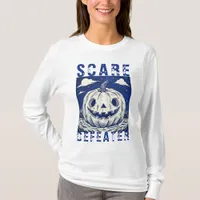 Scary Pumpkin Halloween Blue Spooky T-Shirt