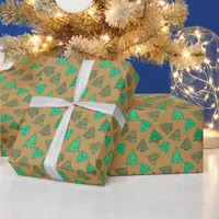 Fun Christmas Trees | Golden Bronze Wrapping Paper