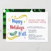 Happy Holidays Y'all, Funny Christmas Design, PRSG Invitation