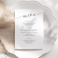 Elegant Modern Minimalist Wedding Reception Menu