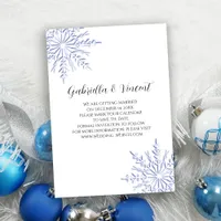 Blue Snowflake White Winter Wedding Save the Date Invitation