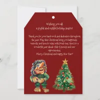 Cheeky Christmas Troll and Tree Delight  Holiday Card