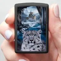 Snow Leopard by the Winter Castle Zippo Lighter