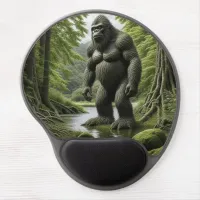 Bigfoot standing in a Creek Cartoon  Gel Mouse Pad