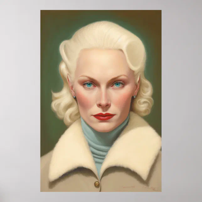 Nordic Woman Portrait Painting Poster