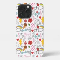 Cute Whimsical Girl Power Doodle Retro iPhone 13 Pro Case