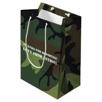 Army themed Birthday Party guest Medium Gift Bag