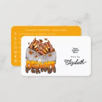 Bold Orange Periodt African American Nail Salon Business Card