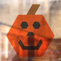 Happy Jack-o-Lantern Trapezoid Tile Window Cling