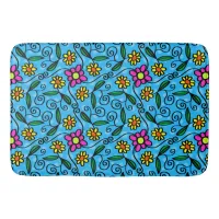 Abstract Floral Bath Mat