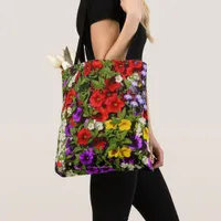 A Colorful Basket of Summer Annual Flowers Tote Bag