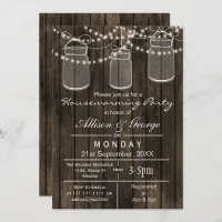 Barnwood mason jar rustic housewarming invites