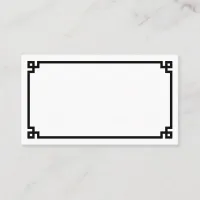 Simple Black Greek Key Border Wedding Place Card