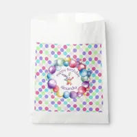 Cute Colorful Watercolor Bunny and Polka Dots Favor Bag